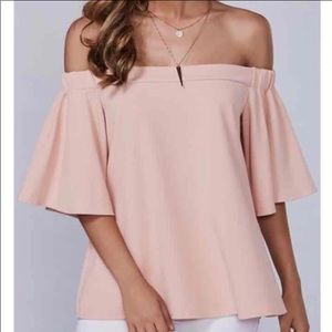 Off The Shoulder Back Zip Top